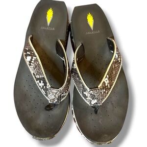 Volatile Black Snake Skin Sandal- Size 10